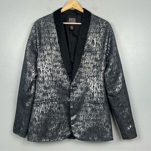DC Comics Suicide Squad Joker HaHa black silver Halloween costume blazer, medium